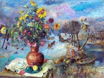 Bodegón de invierno 1947 ruso. Pinturas al óleo